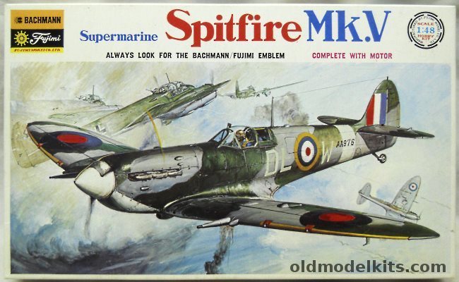 Fujimi 1/48 Supermarine Spitfire Mk.V A/B/C Motorized with Mabuchi Mini-Baby Motor - 303 Polish Sq - Commander John A. Kent Wing Leader at Northolt (Polish) - 'City of Bombay' Sq Normandy Invasion - FO G.W.H. Reynolds Spring 1942, 0765 plastic model kit